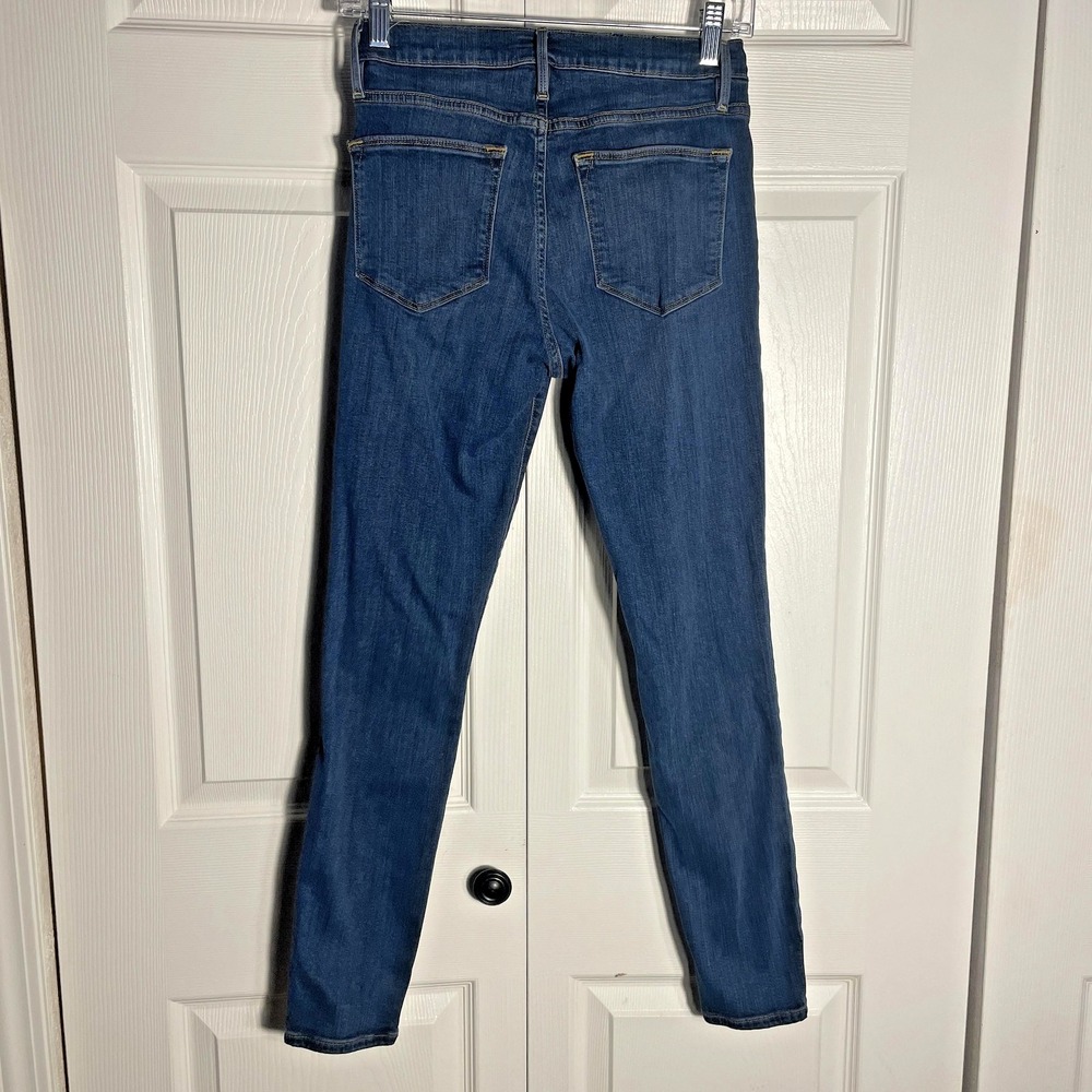 Frame Le High Skinny‎  Crop Jeans Women 26 Blue Stretch Denim Ankle Mid Rise - Picture 3 of 11